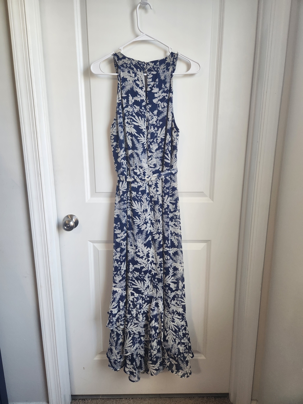 Calvin Klein Navy and White Floral Maxi Dress